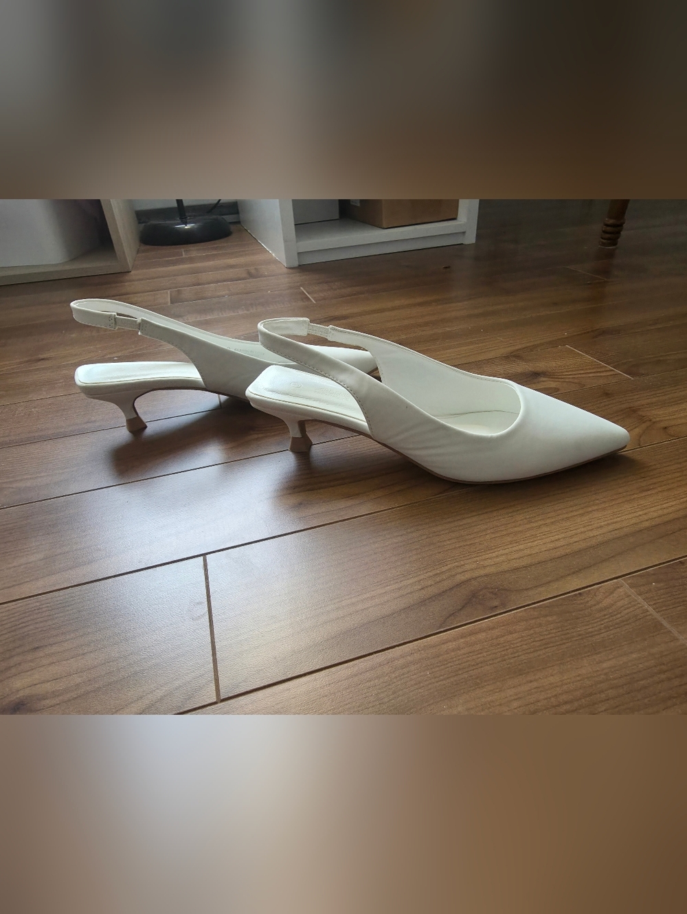White Pointed Slingback Kitten Heels - Ardene
